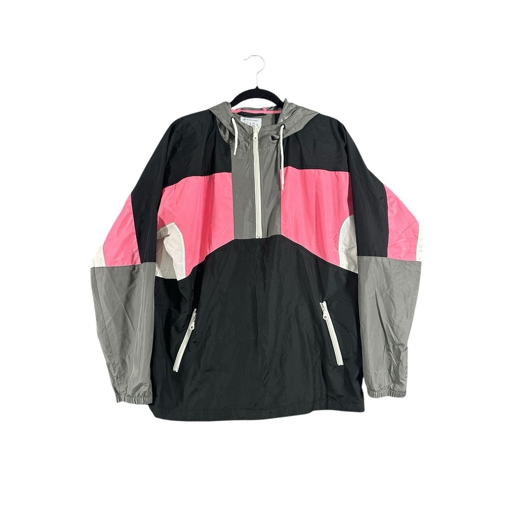 Urban Outfitters Womens L‎ Windbreaker Jacket Multicolor Colorblock Lightweight